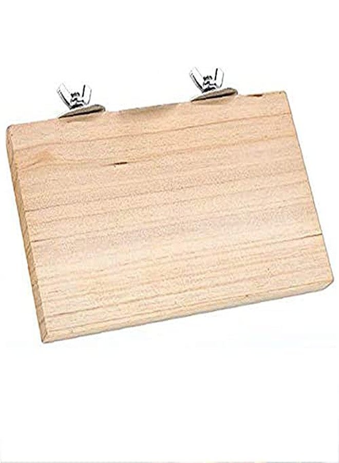 Sage Square 9 Inches / 23 cm Natural Wood Platform Cum Perch Cum Stand Bird Toy Ideal for Lovebird, Budgerigar, Sun Conure, Pionus, Quaker Parrot, Cockatiel, Finch, Canary, Budgeri (Light Weight) - Image 1